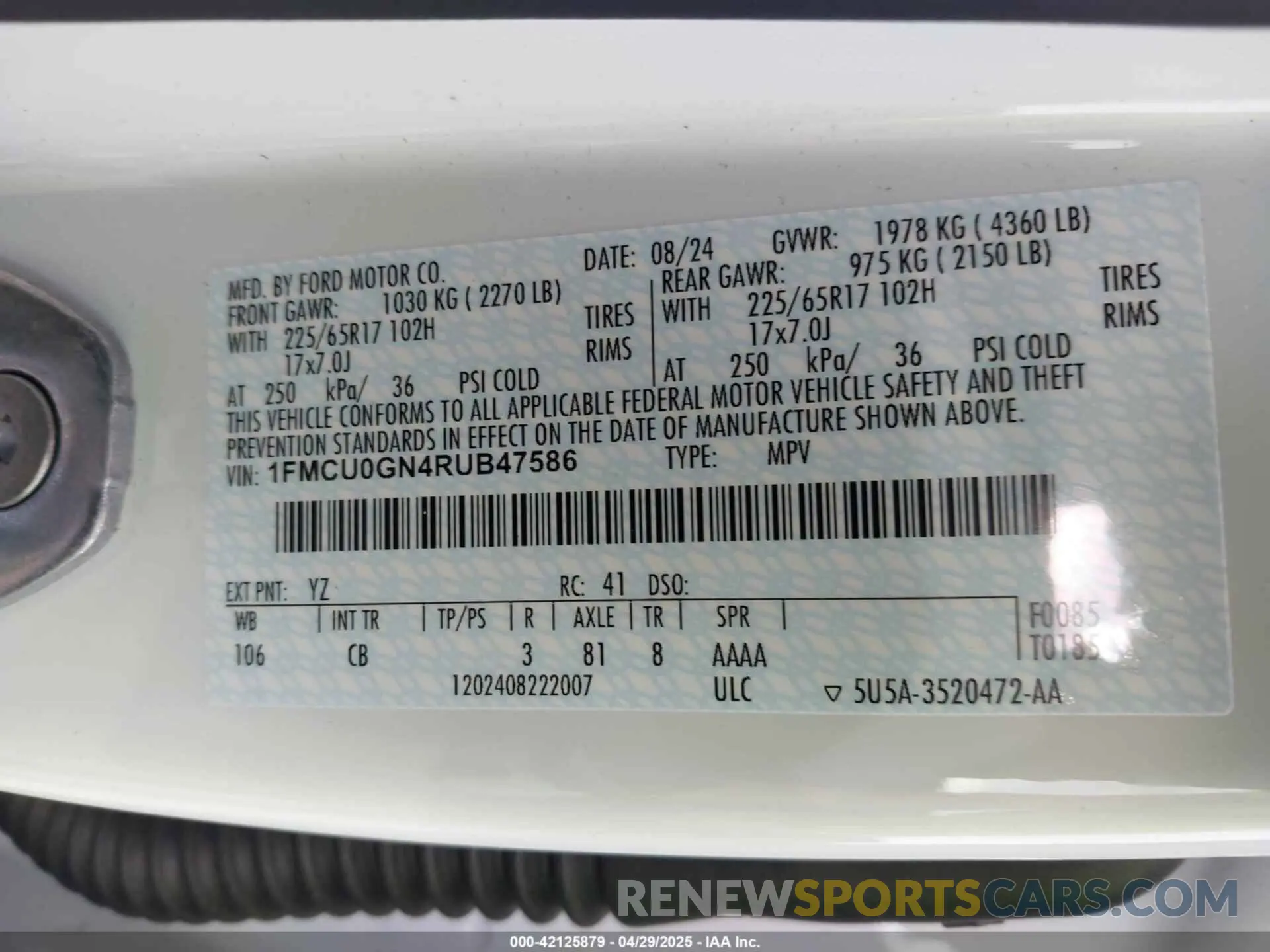 9 Фотография поврежденного автомобиля 1FMCU0GN4RUB47586 FORD ESCAPE 2024