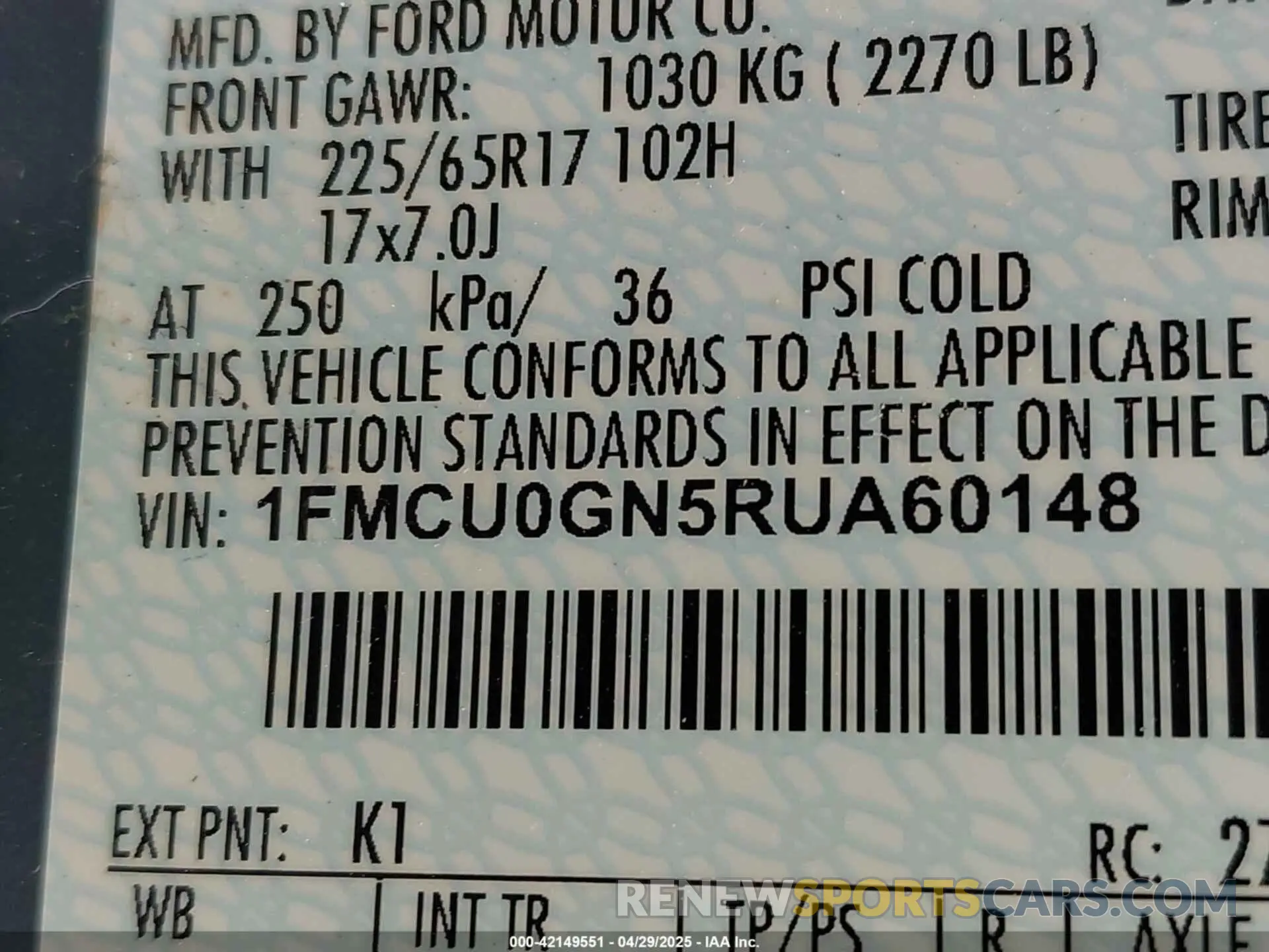 9 Фотография поврежденного автомобиля 1FMCU0GN5RUA60148 FORD ESCAPE 2024