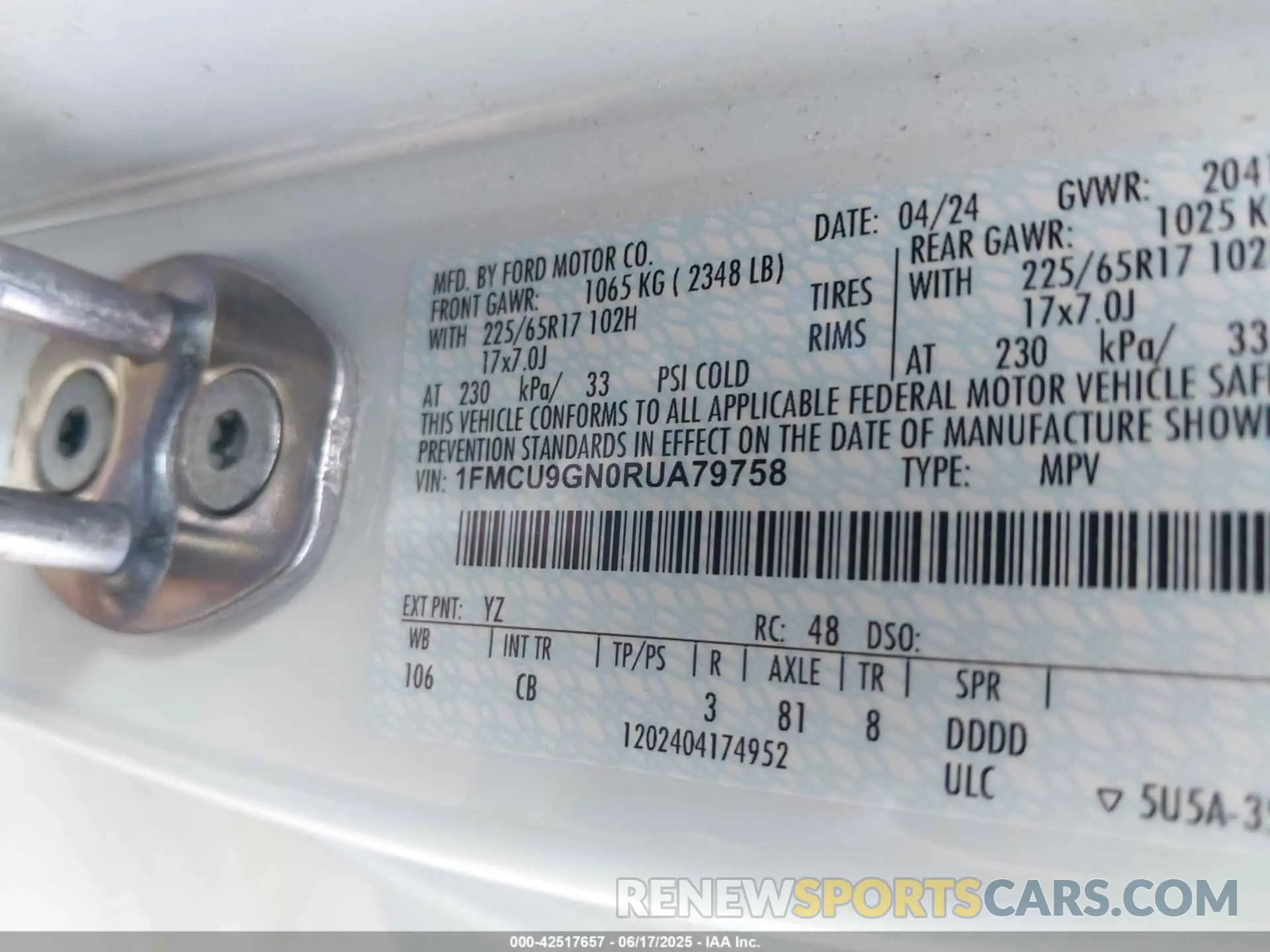 9 Фотография поврежденного автомобиля 1FMCU9GN0RUA79758 FORD ESCAPE 2024