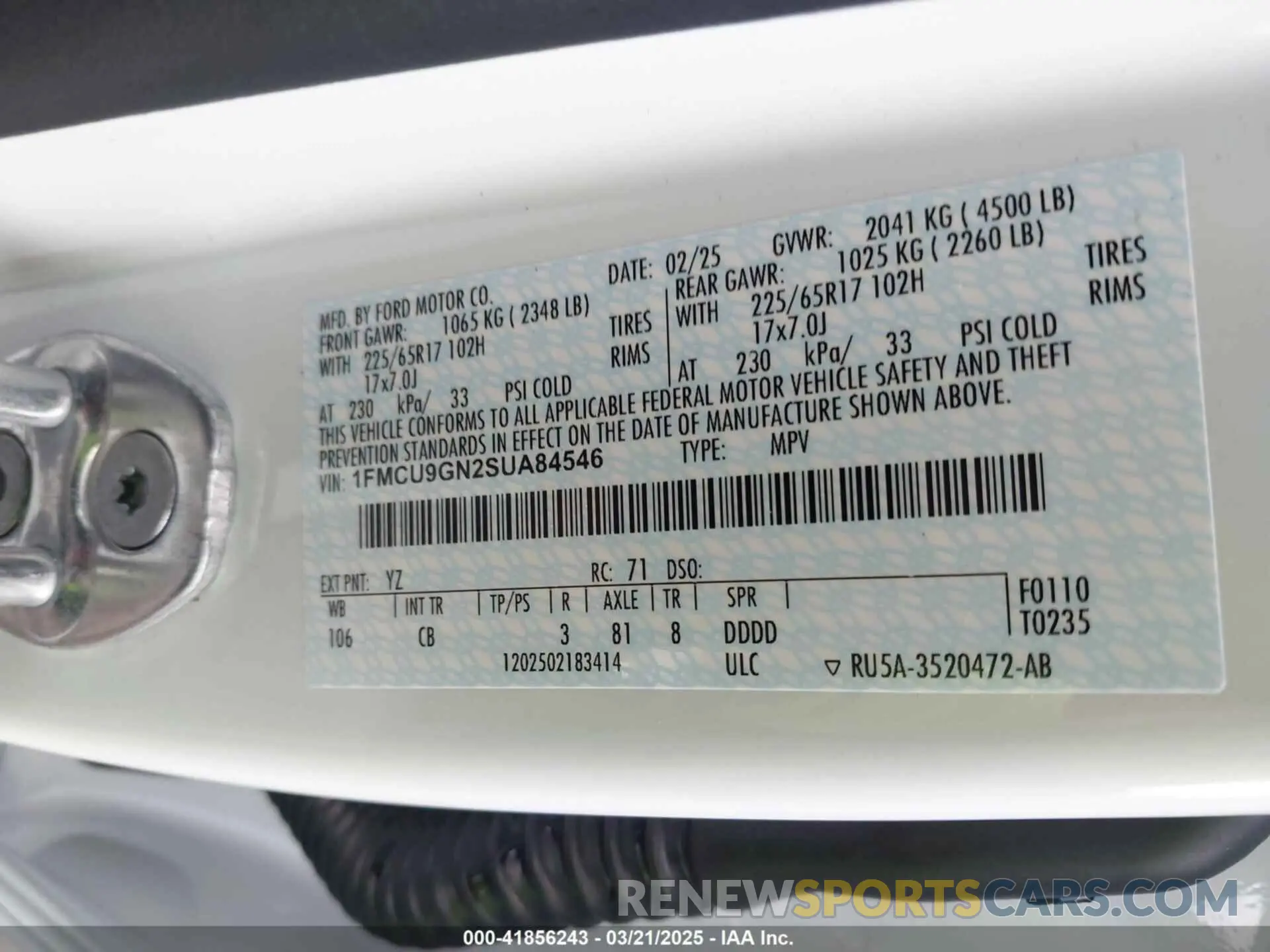 9 Фотография поврежденного автомобиля 1FMCU9GN2SUA84546 FORD ESCAPE 2025
