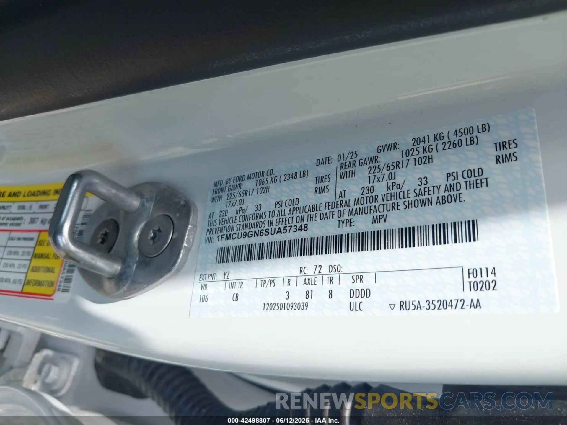 9 Фотография поврежденного автомобиля 1FMCU9GN6SUA57348 FORD ESCAPE 2025