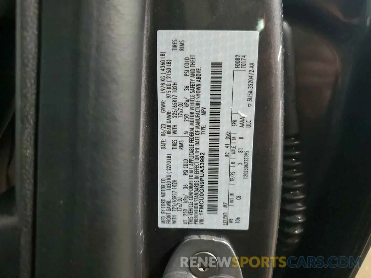 12 Фотография поврежденного автомобиля 1FMCU0GN9PUA53992 FORD ESCAPE ACT 2023