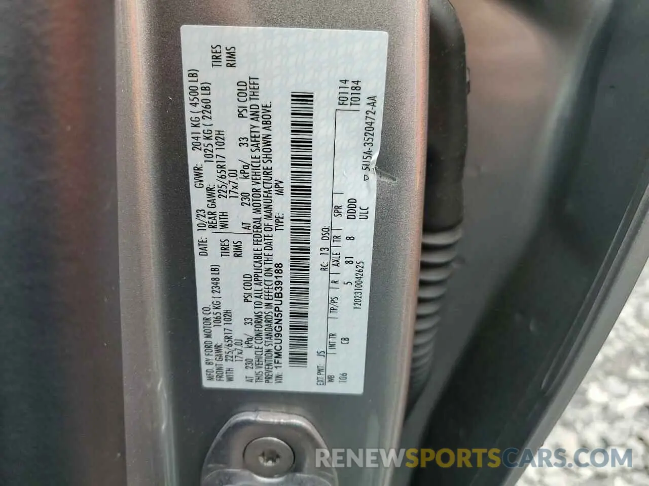 13 Photograph of a damaged car 1FMCU9GN5PUB39188 FORD ESCAPE ACT 2023