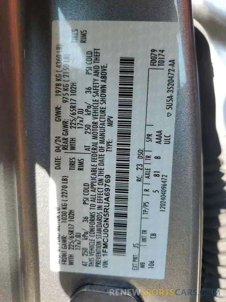 13 Фотография поврежденного автомобиля 1FMCU0GN5RUA69769 FORD ESCAPE ACT 2024