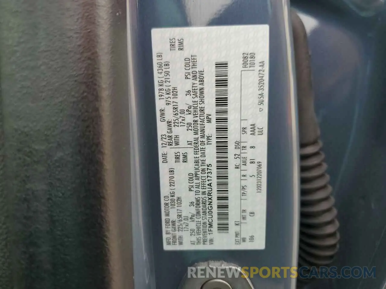 13 Фотография поврежденного автомобиля 1FMCU0GNXRUA17375 FORD ESCAPE ACT 2024