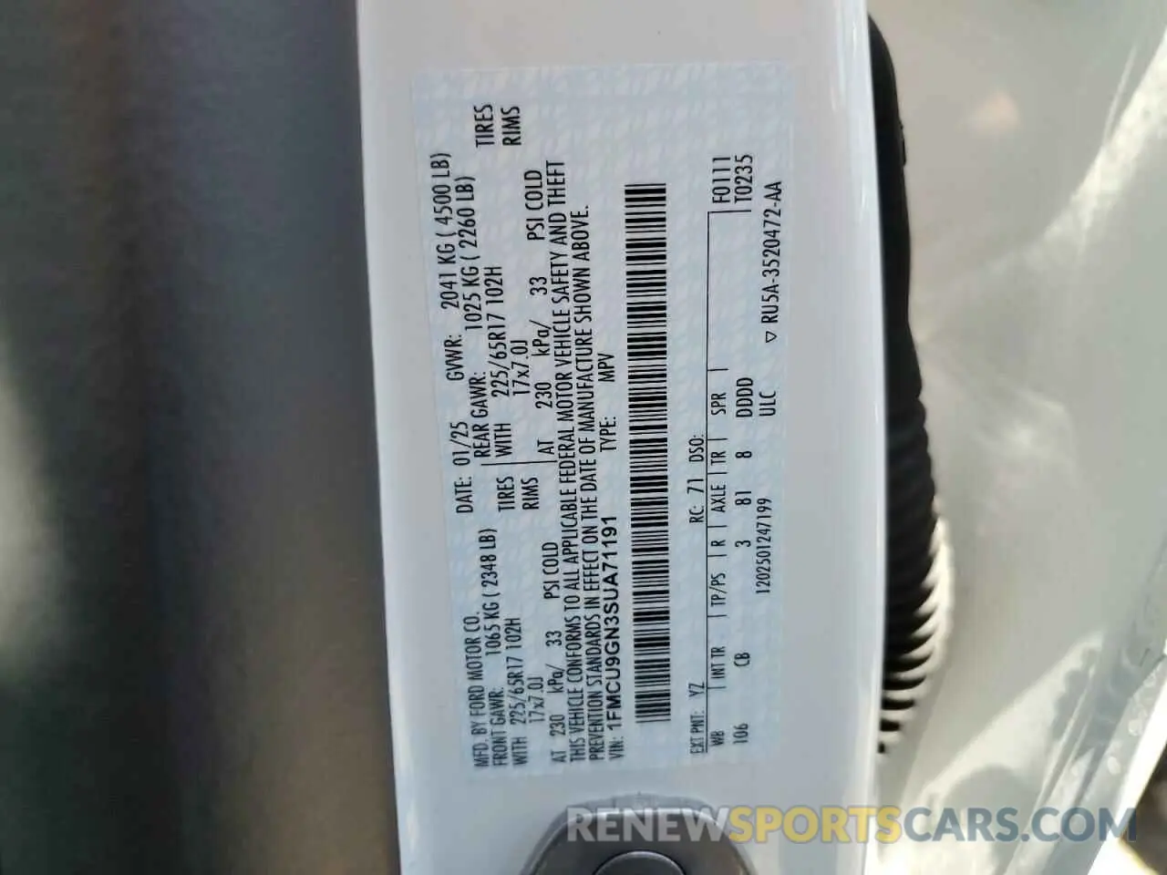 12 Фотография поврежденного автомобиля 1FMCU9GN3SUA71191 FORD ESCAPE ACT 2025