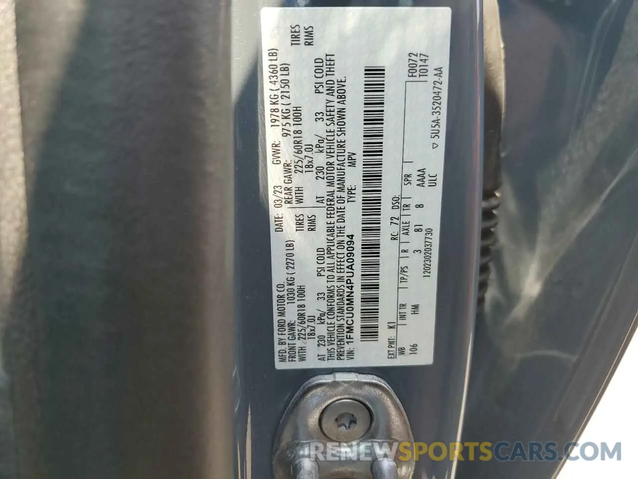 14 Фотография поврежденного автомобиля 1FMCU0MN4PUA09094 FORD ESCAPE ST 2023