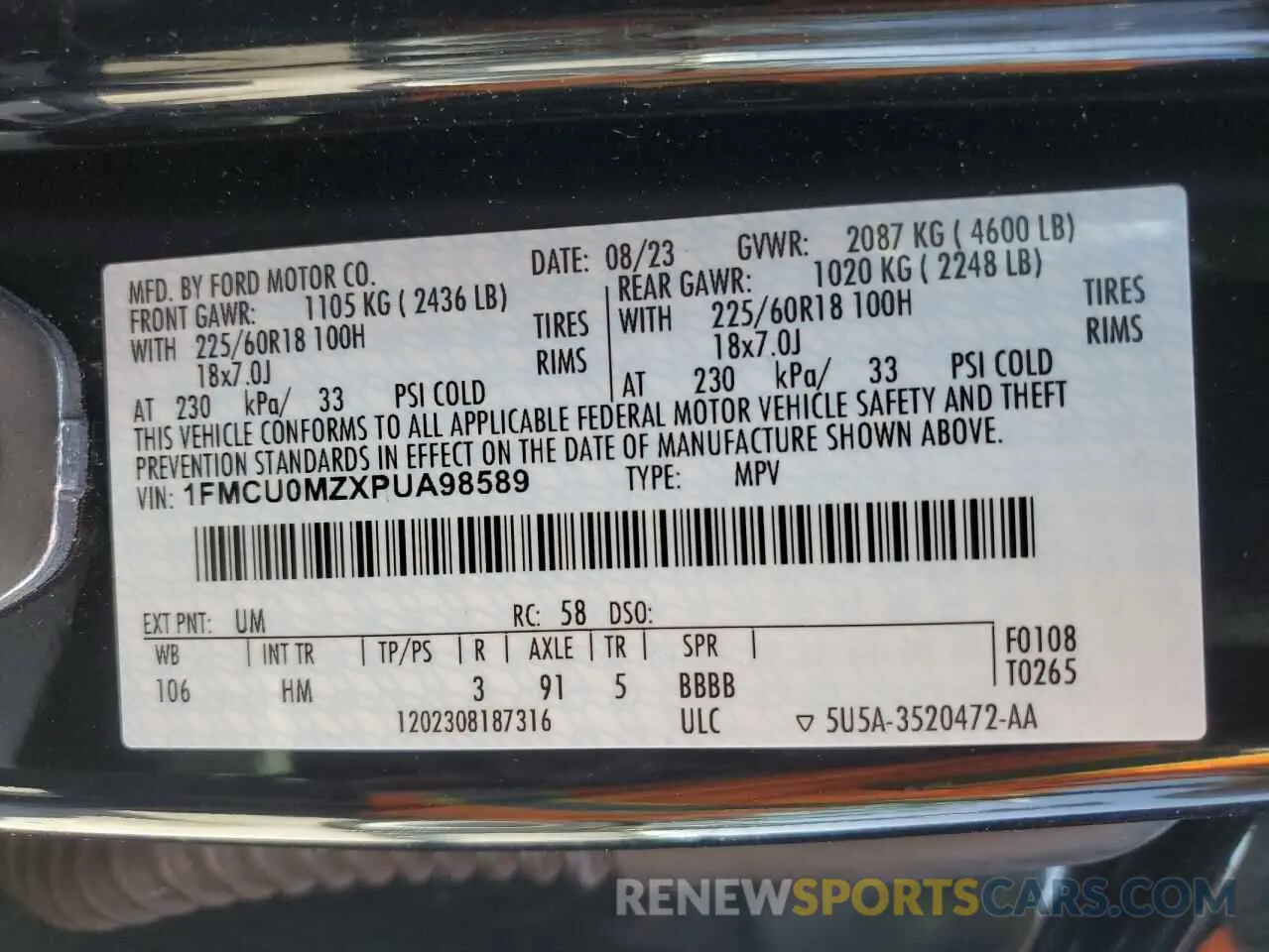 13 Фотография поврежденного автомобиля 1FMCU0MZXPUA98589 FORD ESCAPE ST 2023