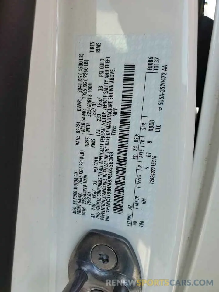 13 Фотография поврежденного автомобиля 1FMCU9MN8RUA38363 FORD ESCAPE ST 2024