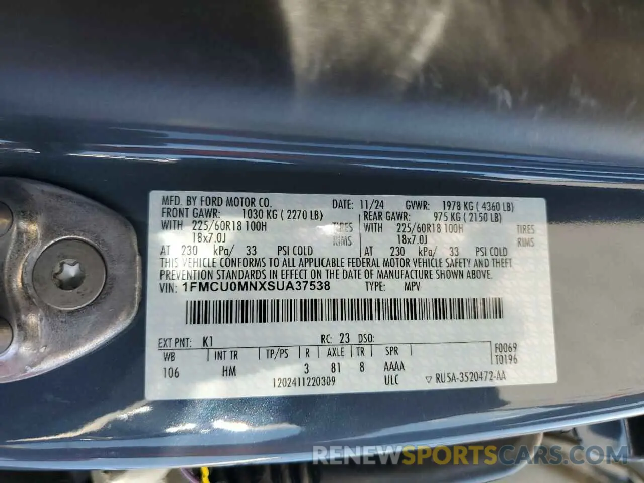 14 Фотография поврежденного автомобиля 1FMCU0MNXSUA37538 FORD ESCAPE ST 2025