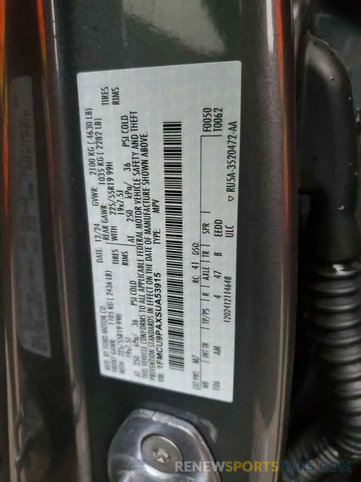 13 Фотография поврежденного автомобиля 1FMCU9PAXSUA53915 FORD ESCAPE ST 2025