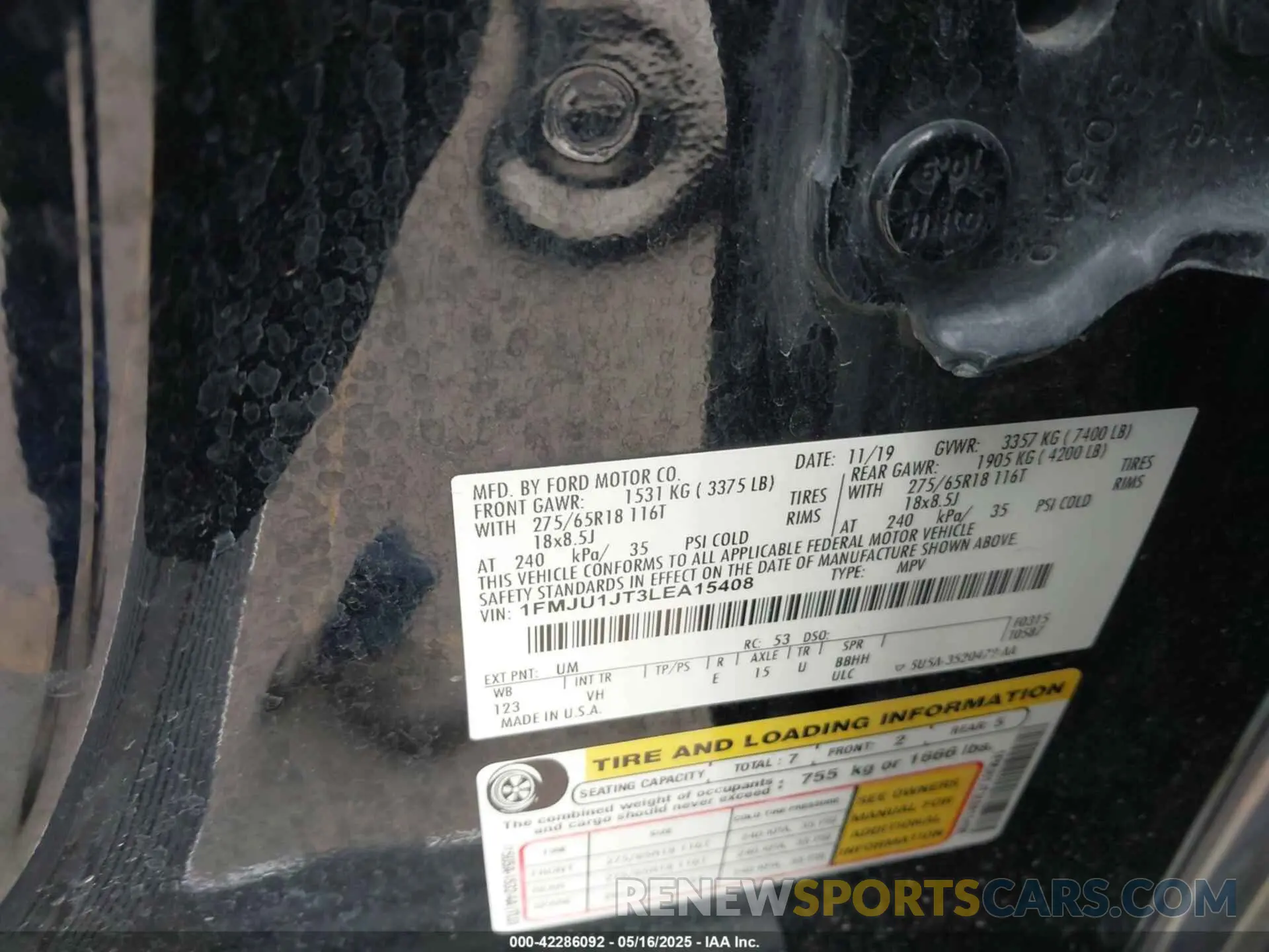 9 Фотография поврежденного автомобиля 1FMJU1JT3LEA15408 FORD EXPEDITION 2020