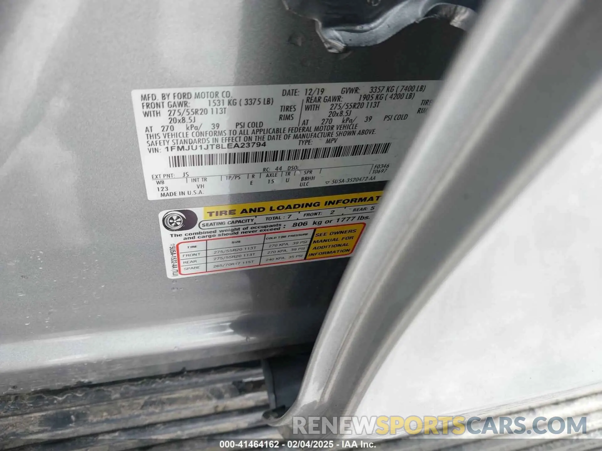 9 Фотография поврежденного автомобиля 1FMJU1JT8LEA23794 FORD EXPEDITION 2020