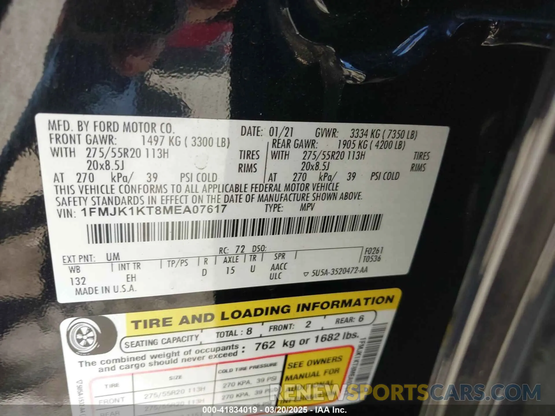 9 Фотография поврежденного автомобиля 1FMJK1KT8MEA07617 FORD EXPEDITION 2021