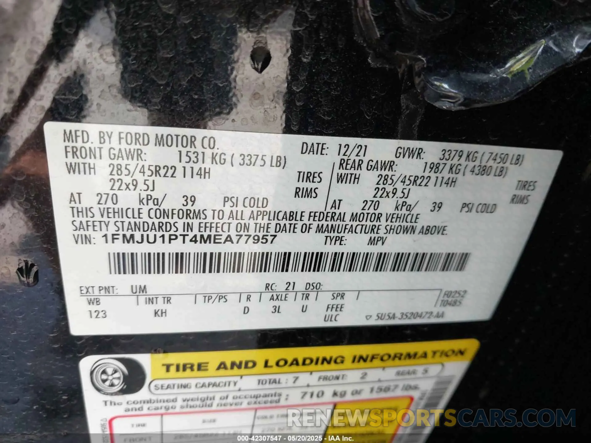 9 Фотография поврежденного автомобиля 1FMJU1PT4MEA77957 FORD EXPEDITION 2021
