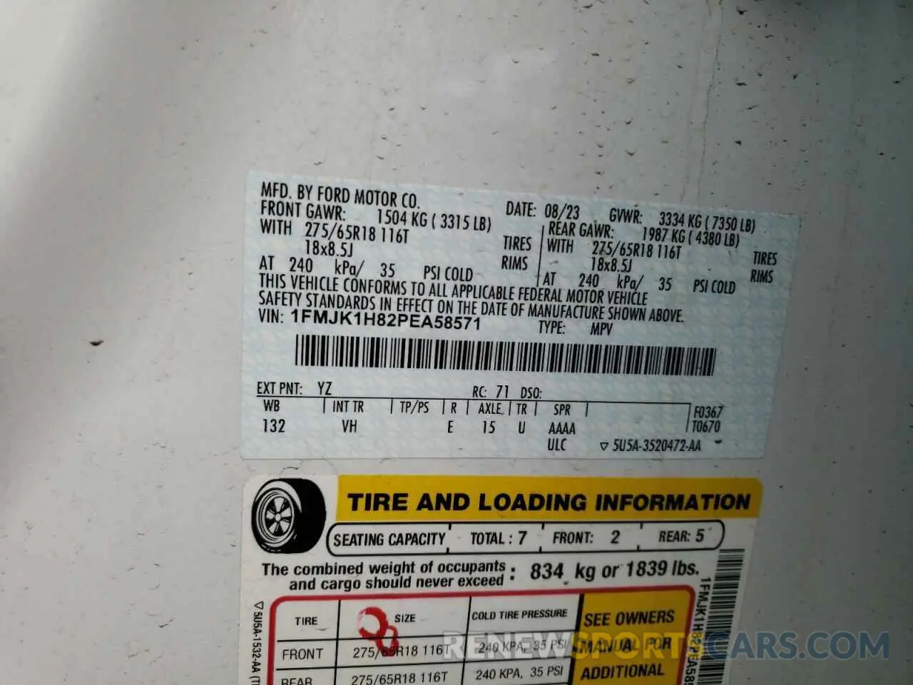13 Фотография поврежденного автомобиля 1FMJK1H82PEA58571 FORD EXPEDITION 2023