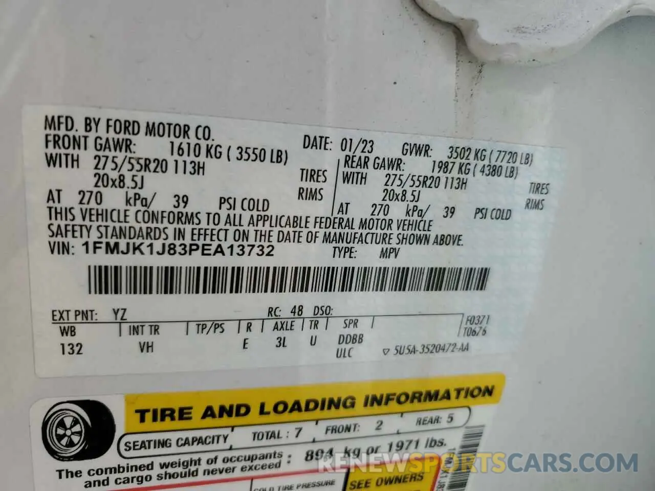 13 Фотография поврежденного автомобиля 1FMJK1J83PEA13732 FORD EXPEDITION 2023