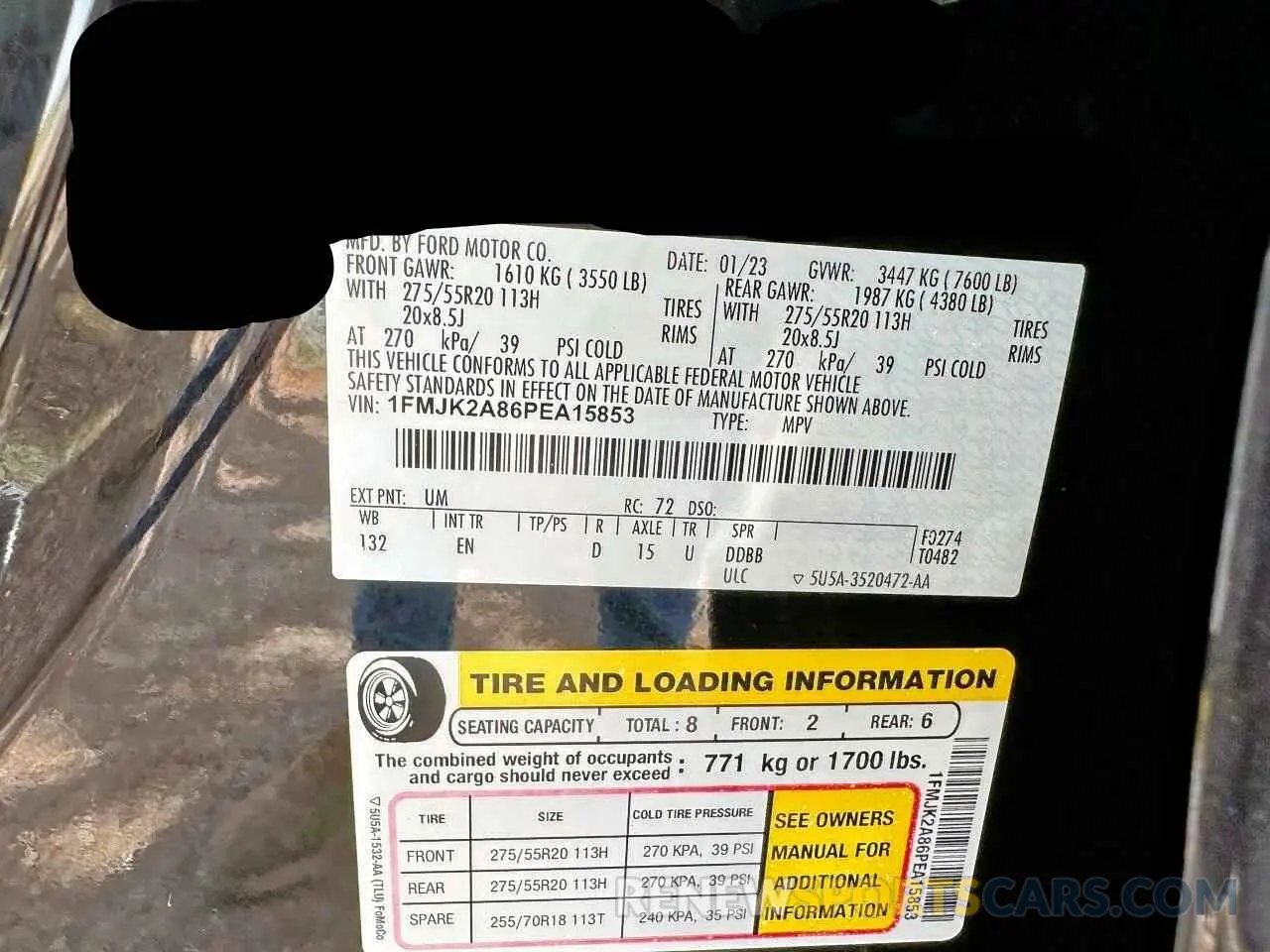 10 Фотография поврежденного автомобиля 1FMJK2A86PEA15853 FORD EXPEDITION 2023