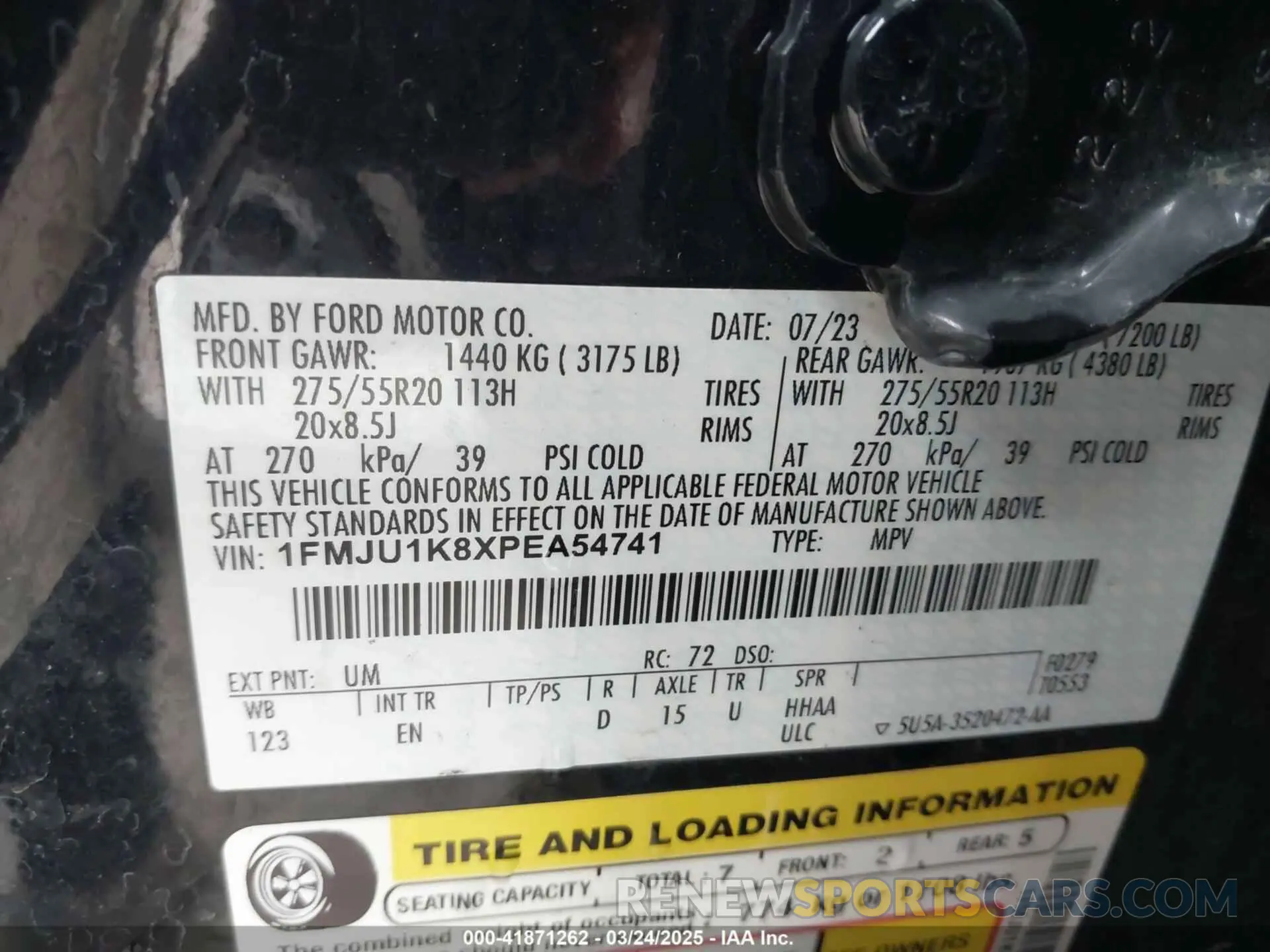 9 Фотография поврежденного автомобиля 1FMJU1K8XPEA54741 FORD EXPEDITION 2023
