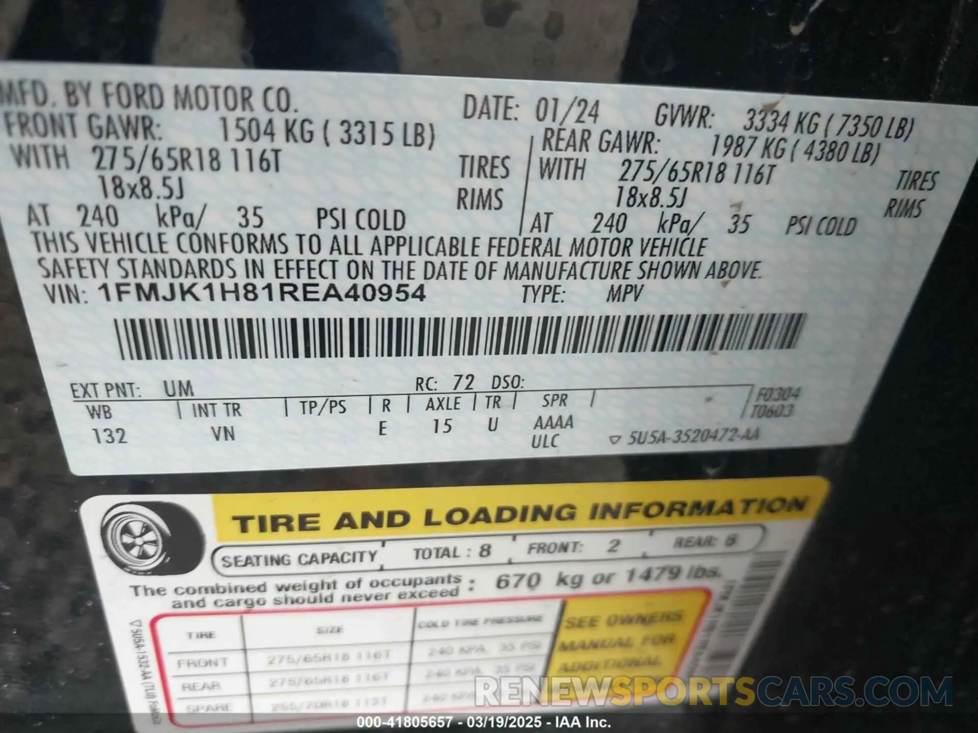 9 Фотография поврежденного автомобиля 1FMJK1H81REA40954 FORD EXPEDITION 2024