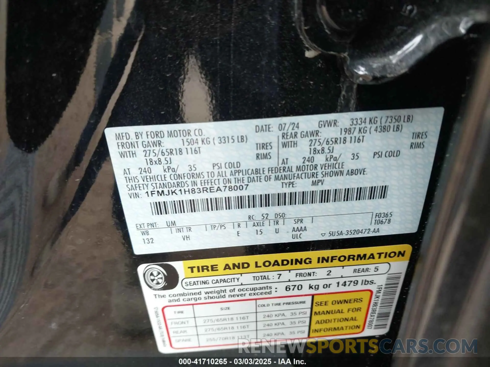 9 Photograph of a damaged car 1FMJK1H83REA78007 FORD EXPEDITION 2024