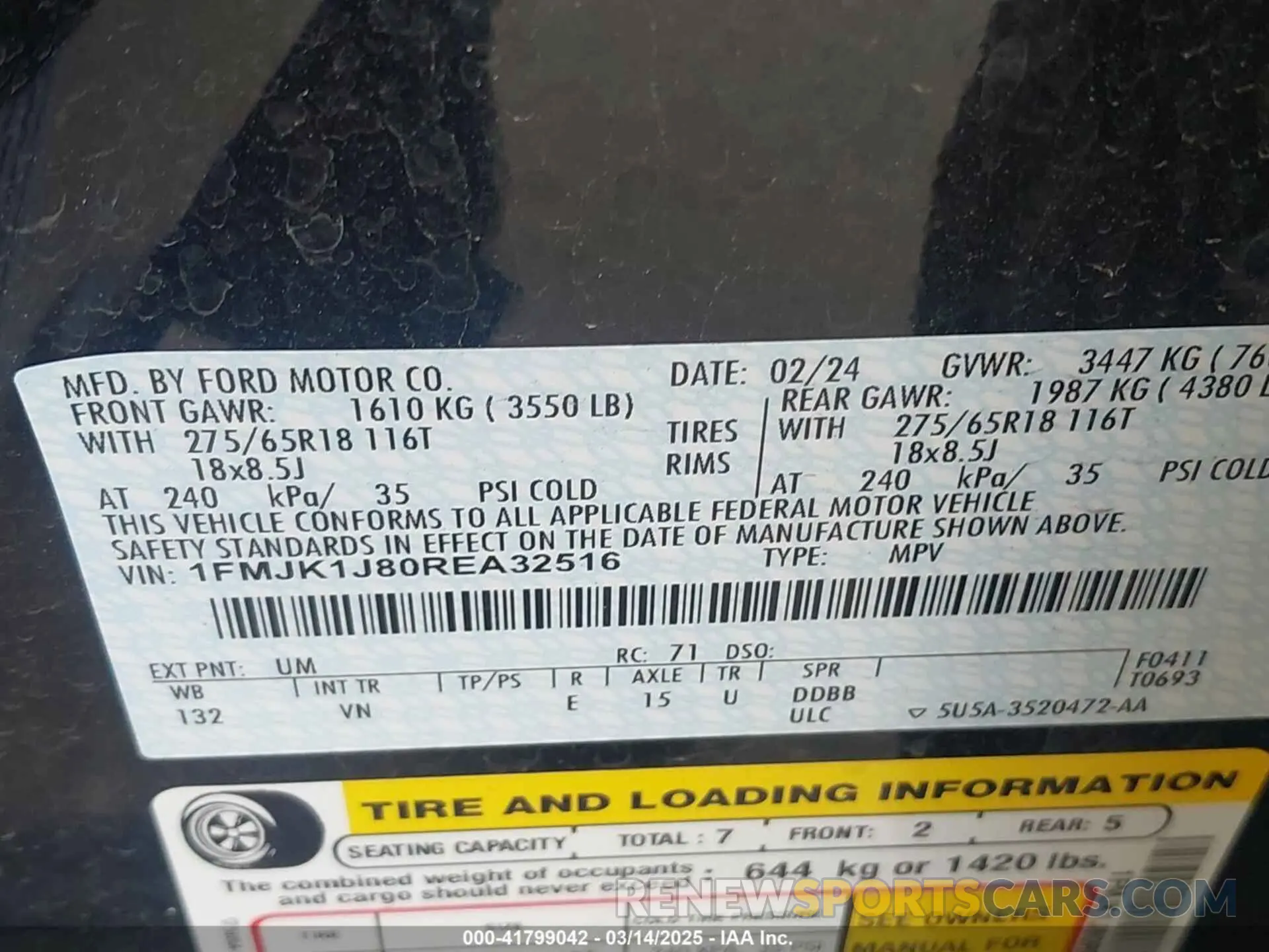 9 Фотография поврежденного автомобиля 1FMJK1J80REA32516 FORD EXPEDITION 2024