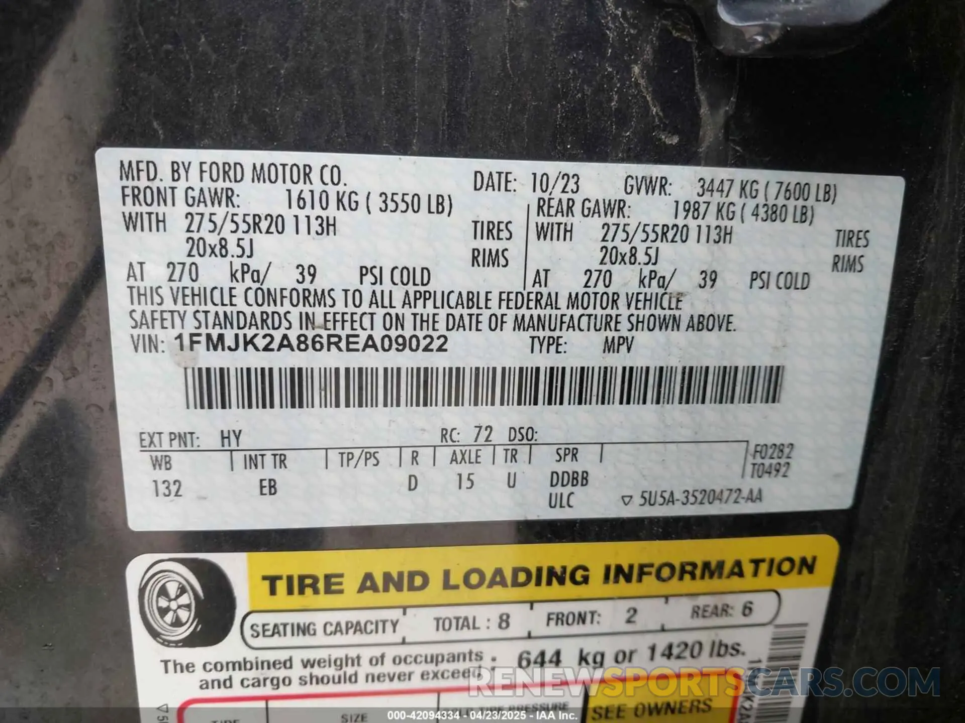 9 Фотография поврежденного автомобиля 1FMJK2A86REA09022 FORD EXPEDITION 2024