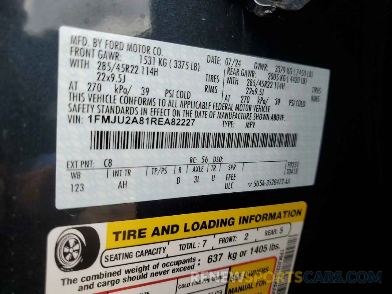 13 Фотография поврежденного автомобиля 1FMJU2A81REA82227 FORD EXPEDITION 2024