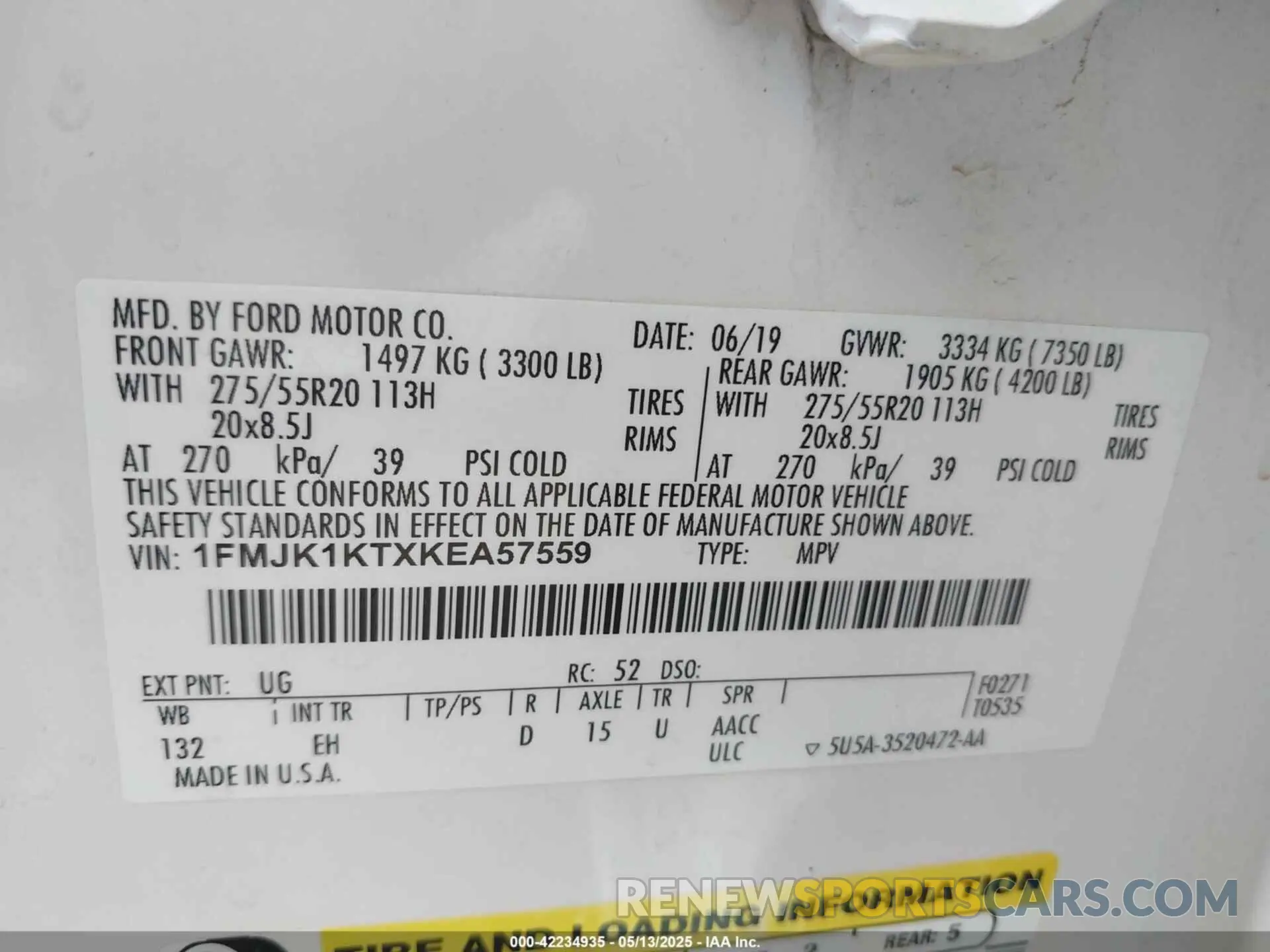 9 Фотография поврежденного автомобиля 1FMJK1KTXKEA57559 FORD EXPEDITION MAX 2019