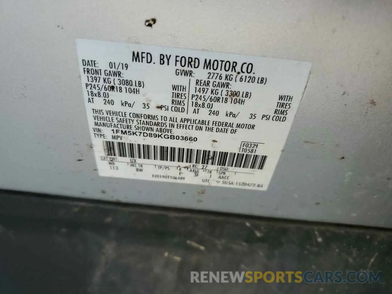 15 Photograph of a damaged car 1FM5K7D89KGB03660 FORD EXPLORER 2019