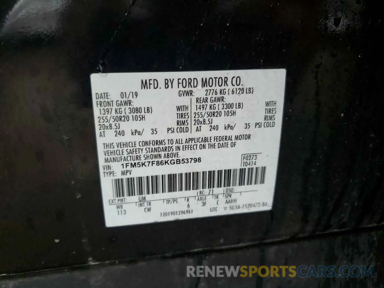 13 Фотография поврежденного автомобиля 1FM5K7F86KGB53798 FORD EXPLORER 2019