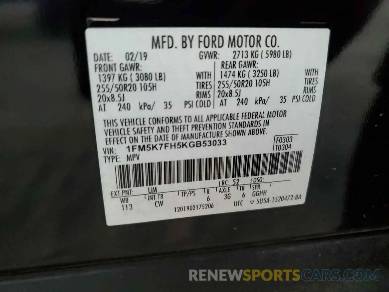 15 Фотография поврежденного автомобиля 1FM5K7FH5KGB53033 FORD EXPLORER 2019