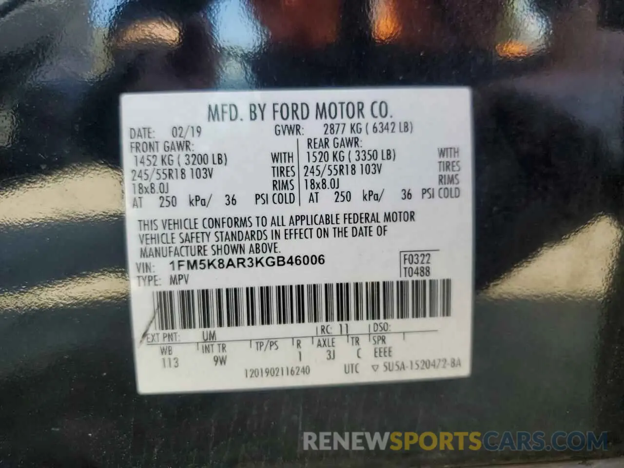 12 Фотография поврежденного автомобиля 1FM5K8AR3KGB46006 FORD EXPLORER 2019