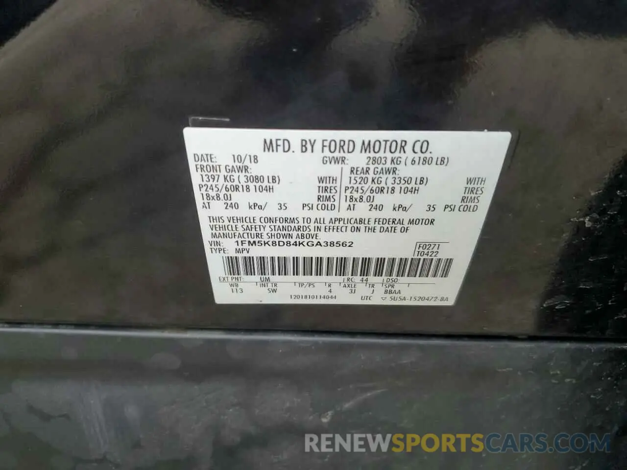13 Фотография поврежденного автомобиля 1FM5K8D84KGA38562 FORD EXPLORER 2019