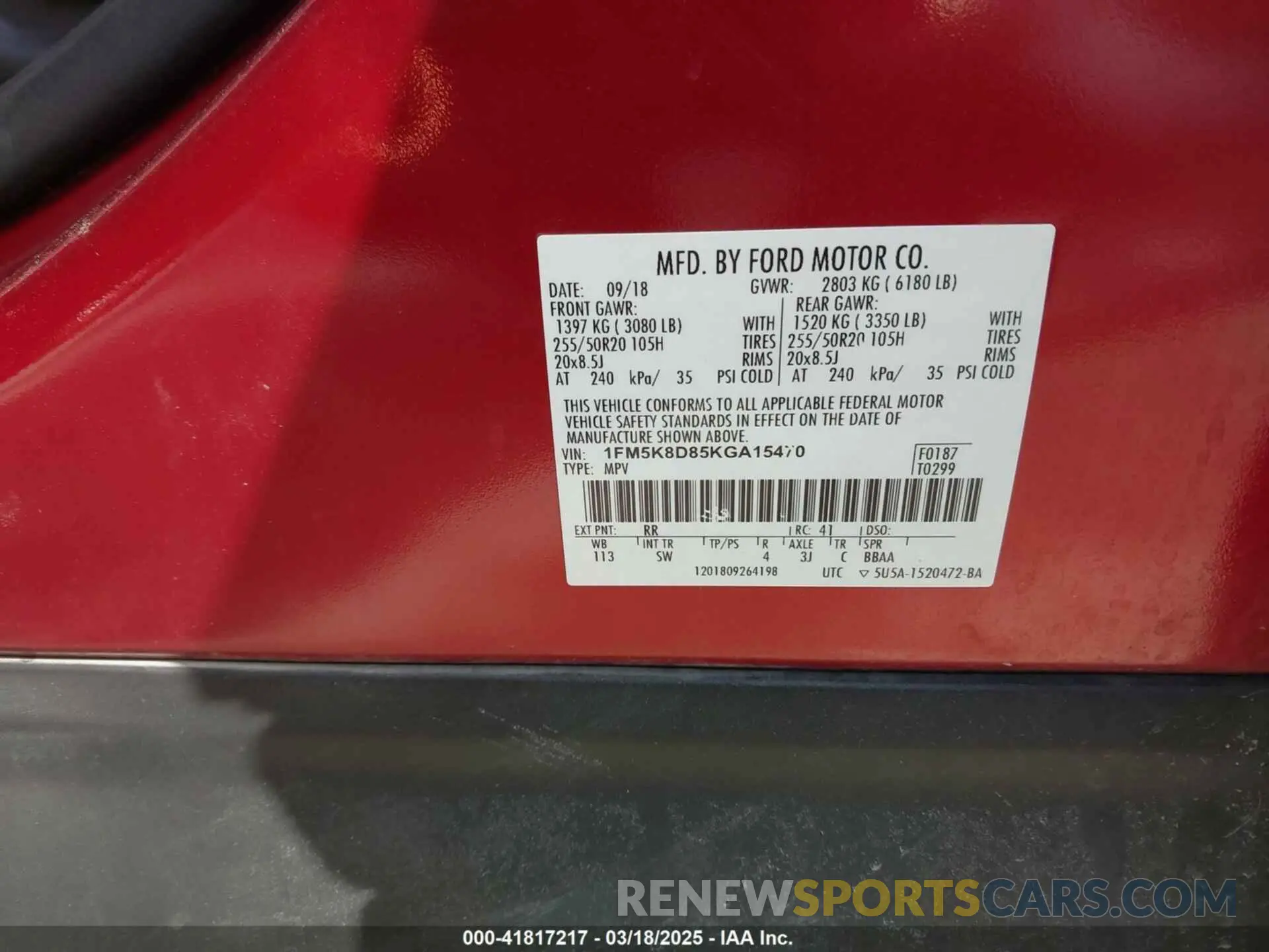 9 Photograph of a damaged car 1FM5K8D85KGA15470 FORD EXPLORER 2019