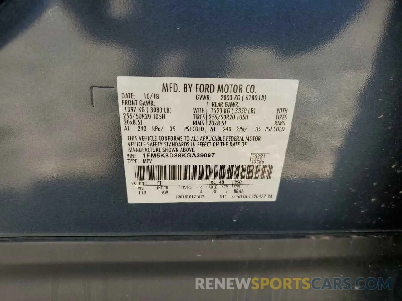 13 Photograph of a damaged car 1FM5K8D88KGA39097 FORD EXPLORER 2019