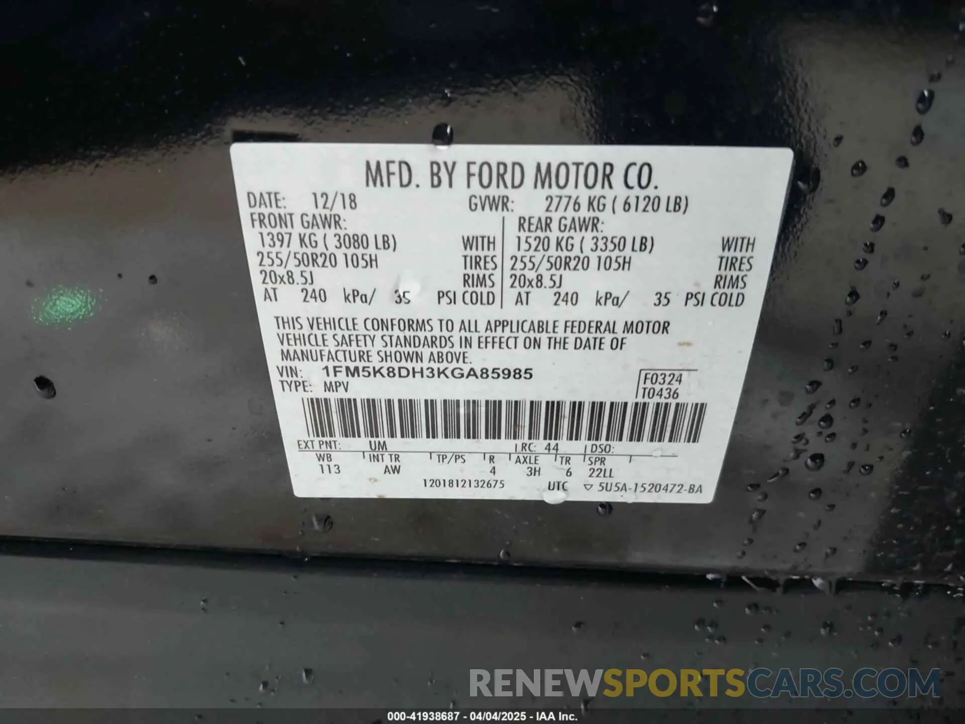 9 Photograph of a damaged car 1FM5K8DH3KGA85985 FORD EXPLORER 2019
