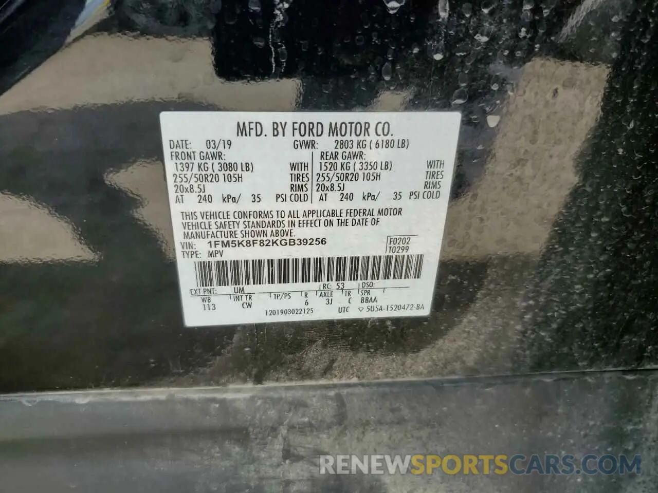 13 Photograph of a damaged car 1FM5K8F82KGB39256 FORD EXPLORER 2019
