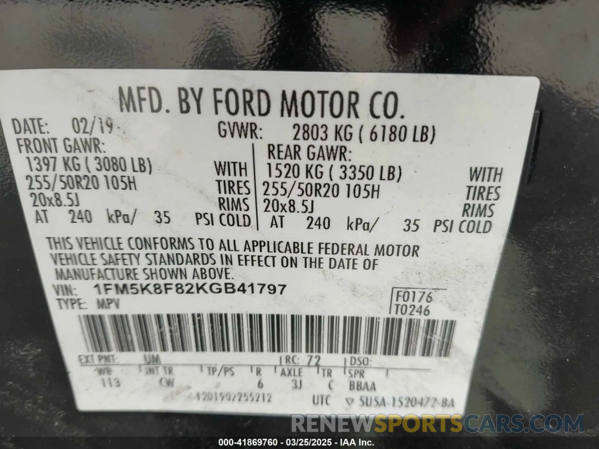 9 Photograph of a damaged car 1FM5K8F82KGB41797 FORD EXPLORER 2019
