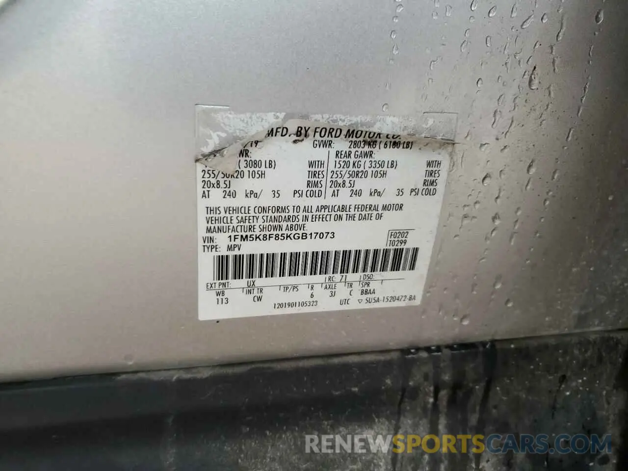 13 Photograph of a damaged car 1FM5K8F85KGB17073 FORD EXPLORER 2019