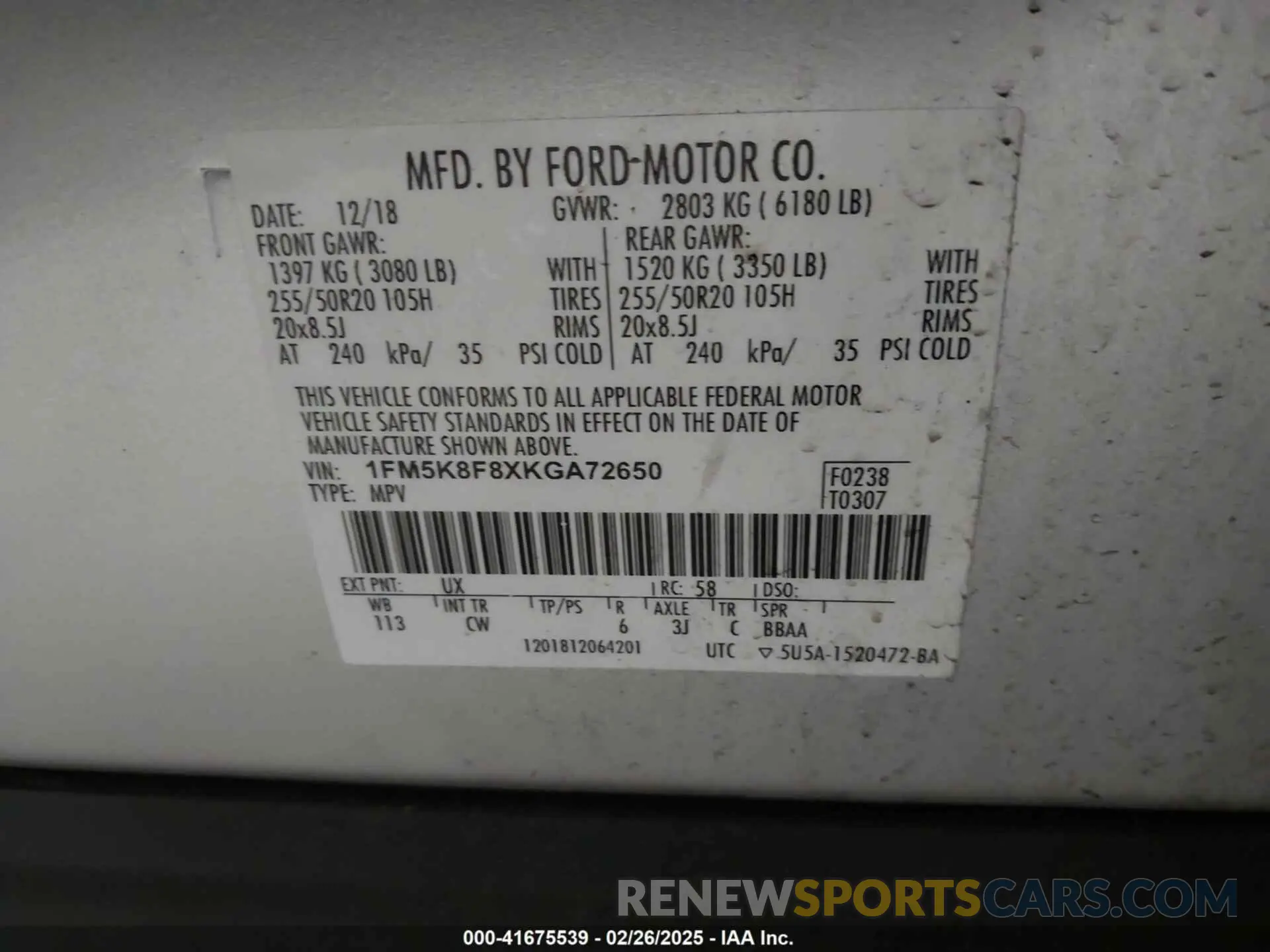 9 Фотография поврежденного автомобиля 1FM5K8F8XKGA72650 FORD EXPLORER 2019