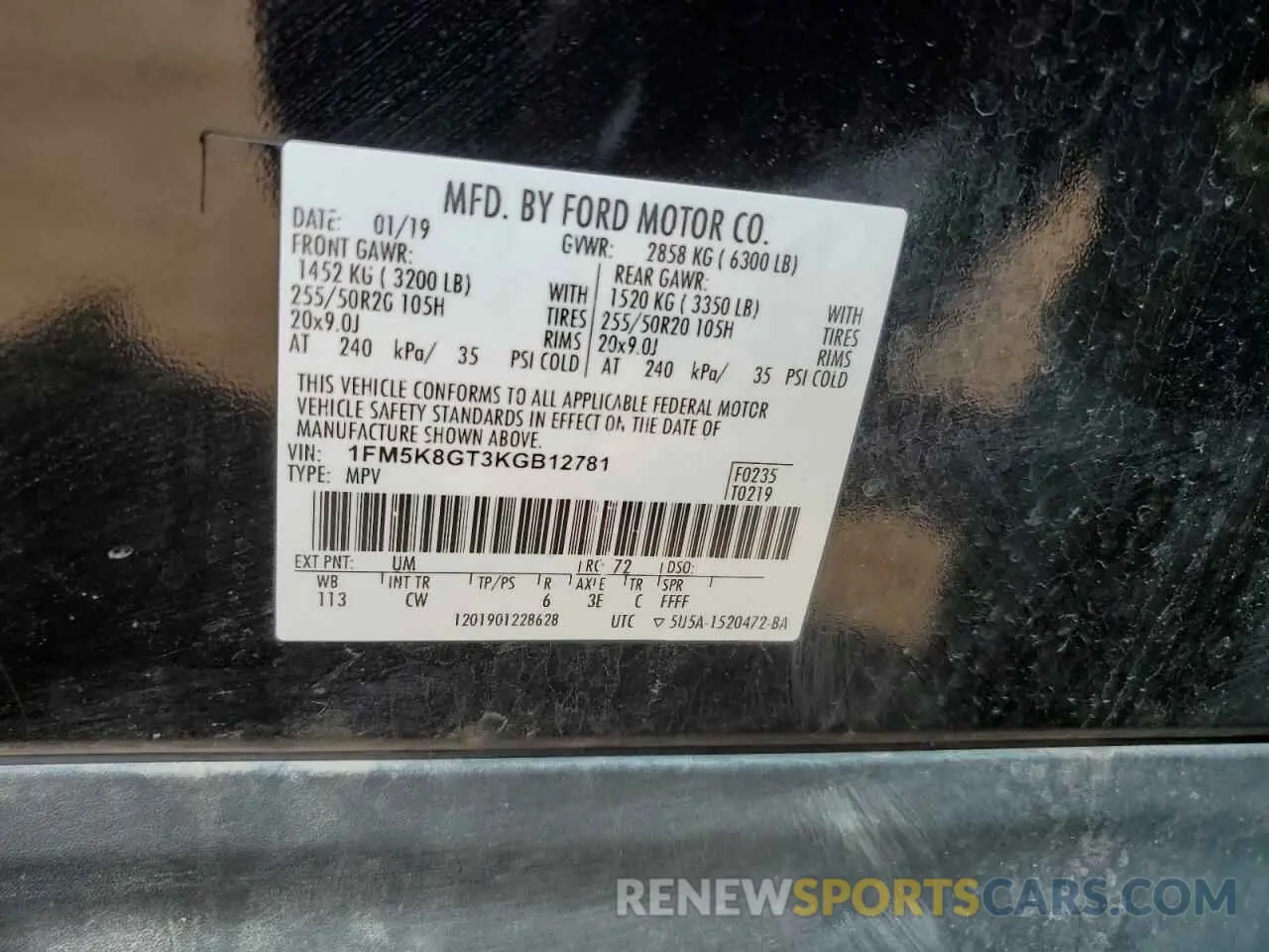 14 Photograph of a damaged car 1FM5K8GT3KGB12781 FORD EXPLORER 2019