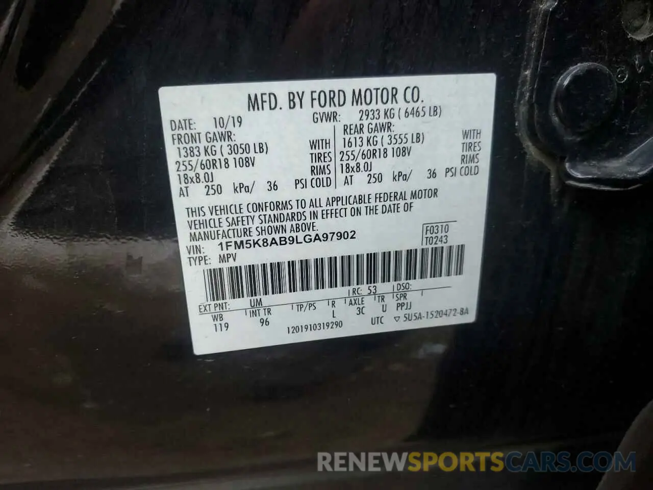 13 Фотография поврежденного автомобиля 1FM5K8AB9LGA97902 FORD EXPLORER 2020