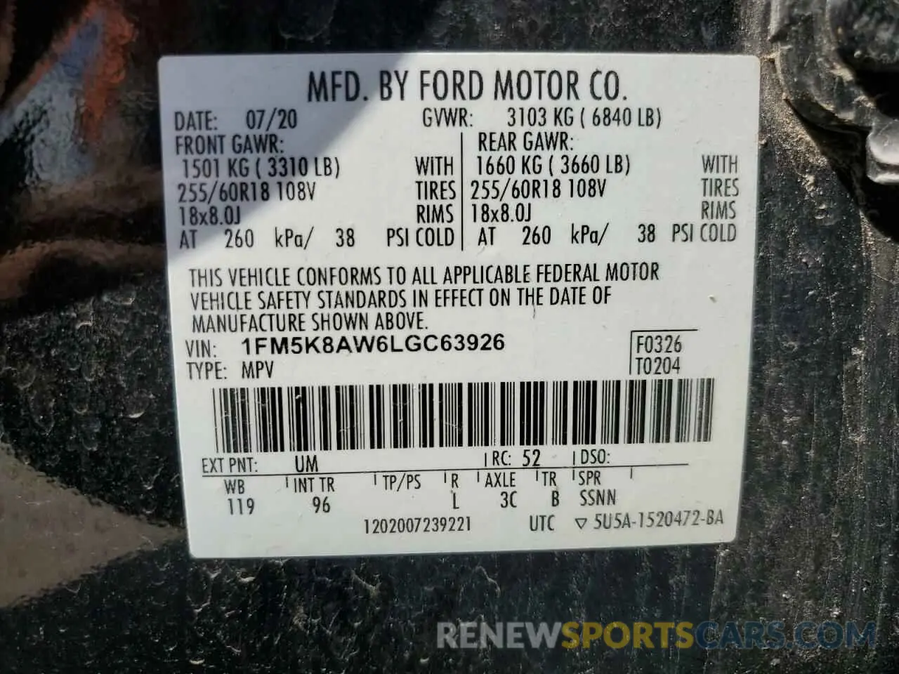 13 Фотография поврежденного автомобиля 1FM5K8AW6LGC63926 FORD EXPLORER 2020