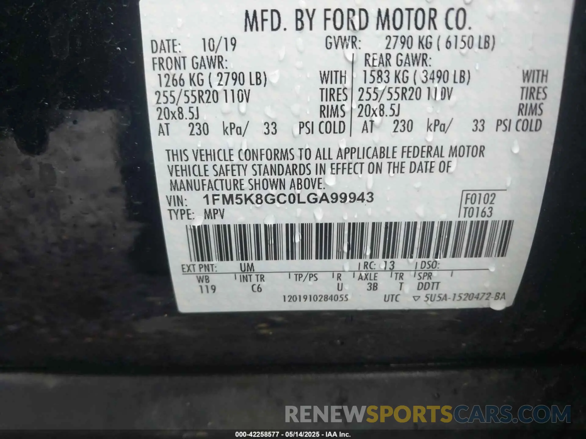 9 Photograph of a damaged car 1FM5K8GC0LGA99943 FORD EXPLORER 2020
