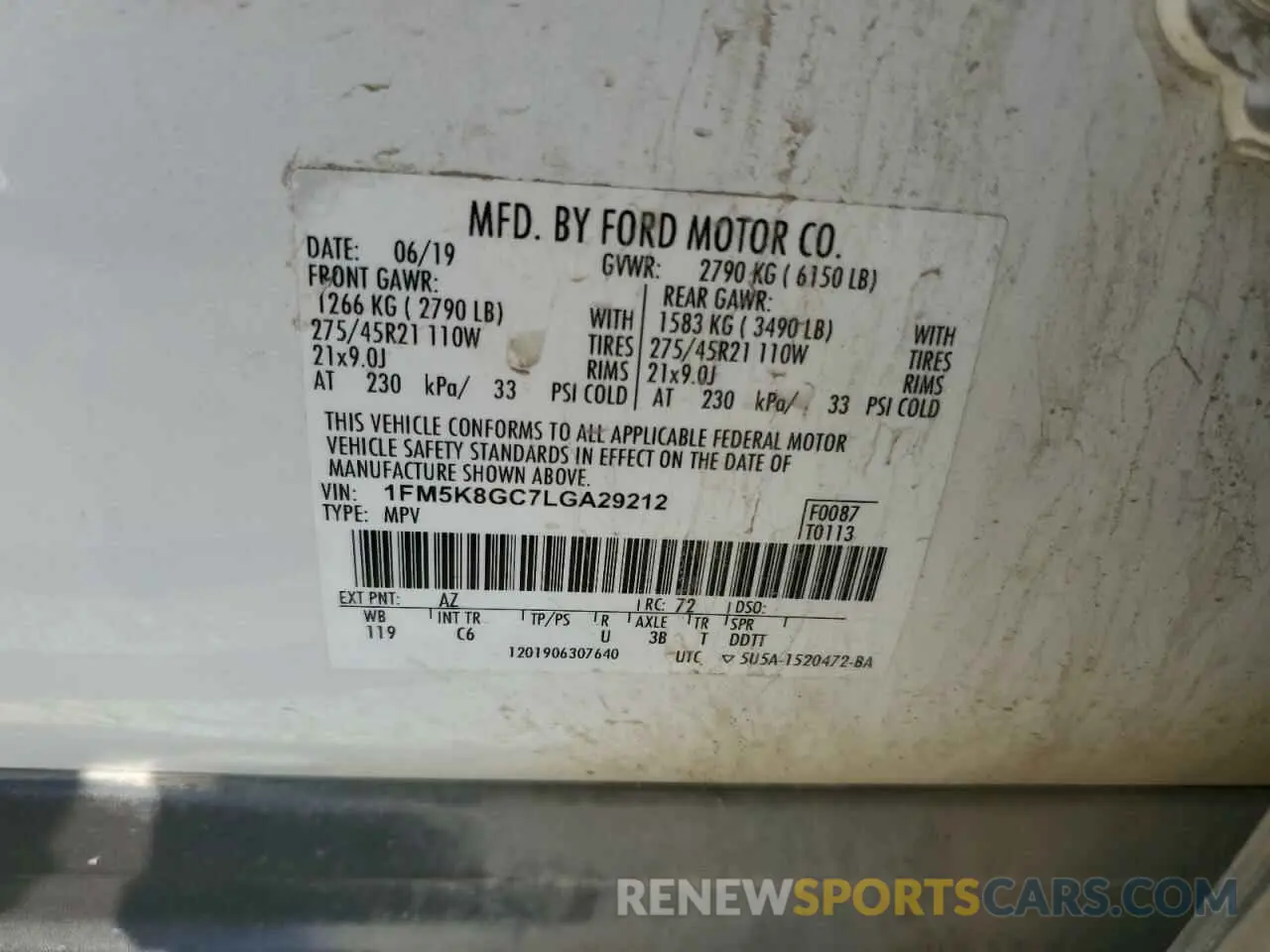 14 Фотография поврежденного автомобиля 1FM5K8GC7LGA29212 FORD EXPLORER 2020