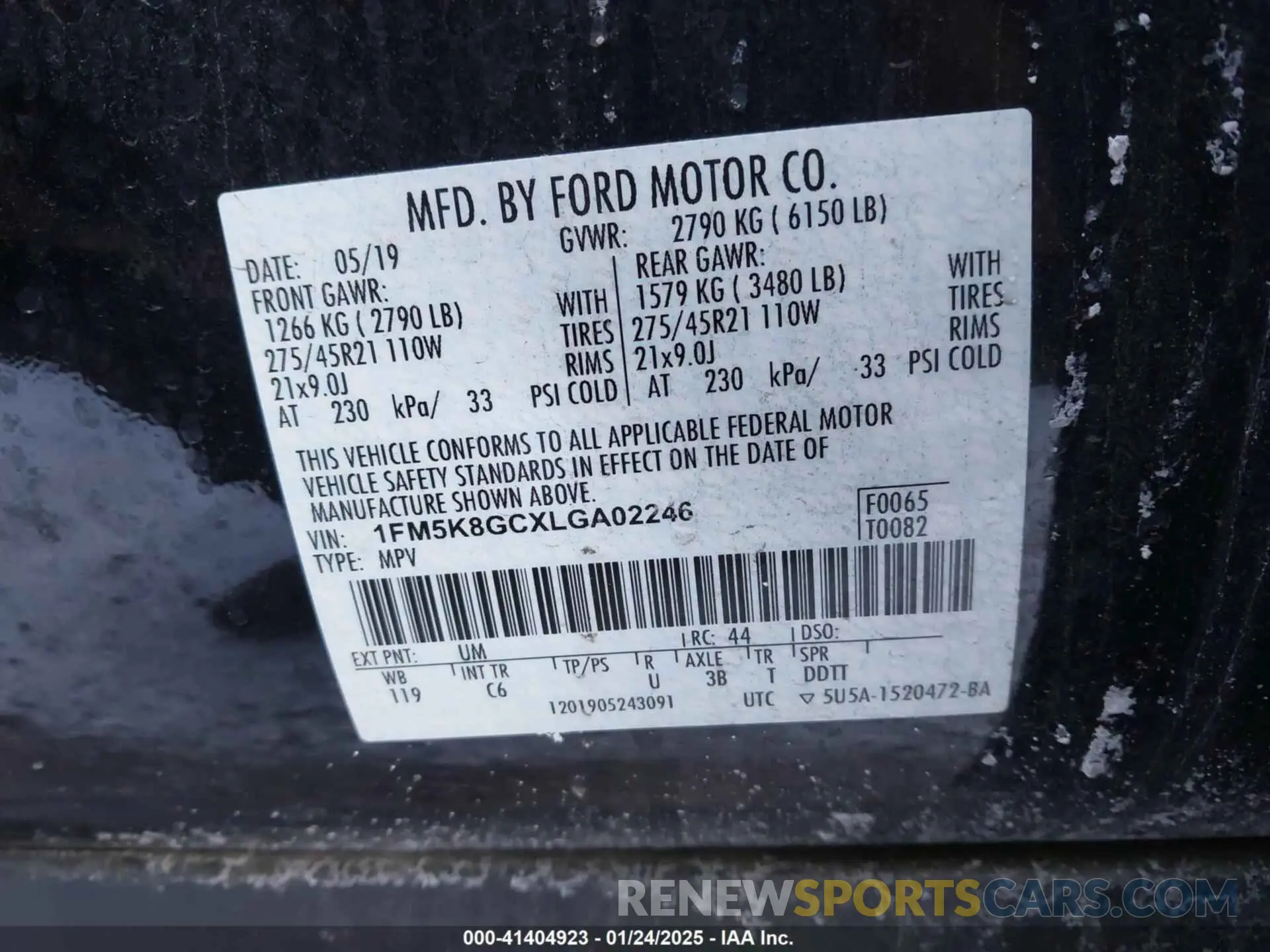 9 Photograph of a damaged car 1FM5K8GCXLGA02246 FORD EXPLORER 2020
