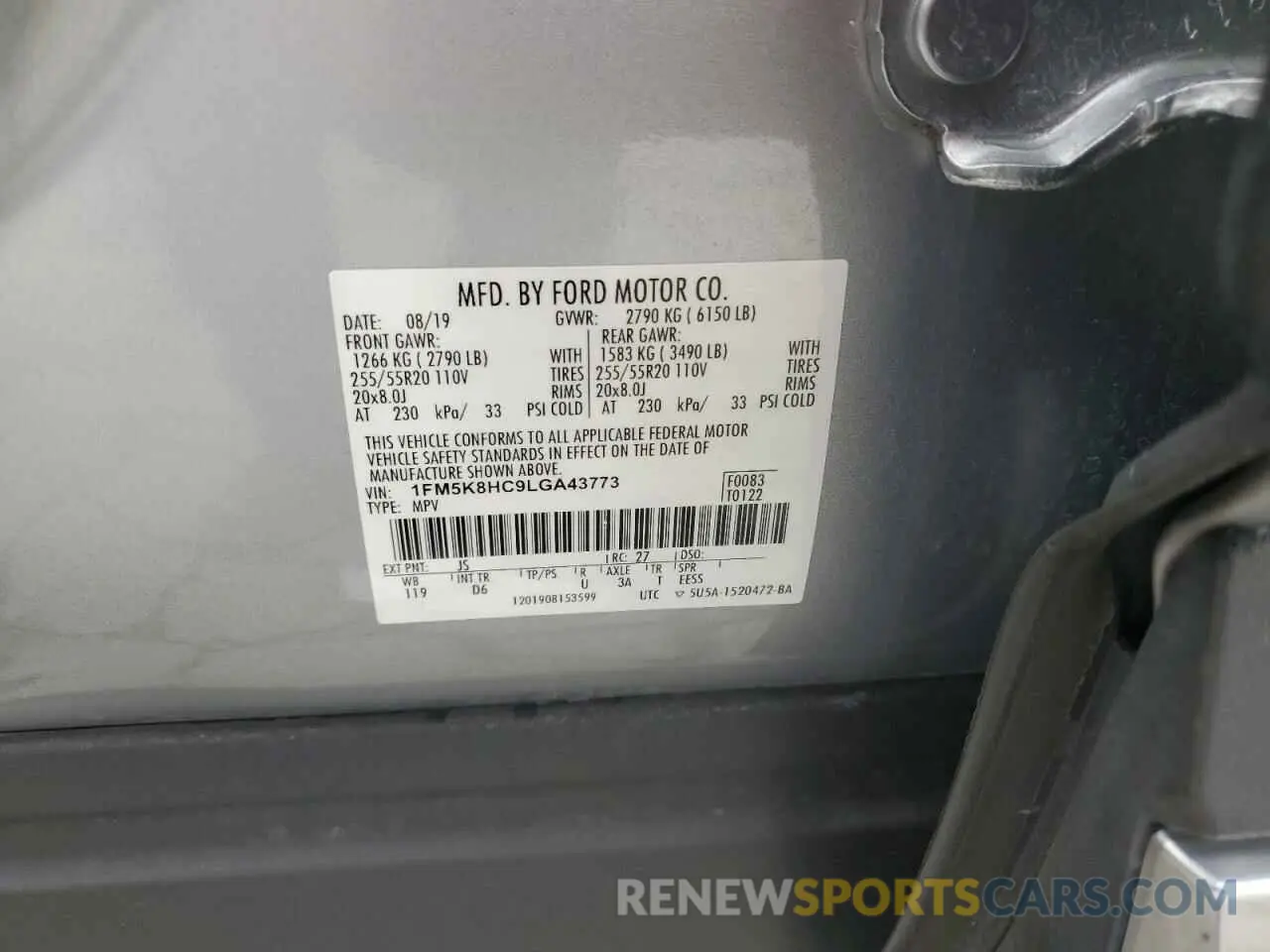 13 Photograph of a damaged car 1FM5K8HC9LGA43773 FORD EXPLORER 2020