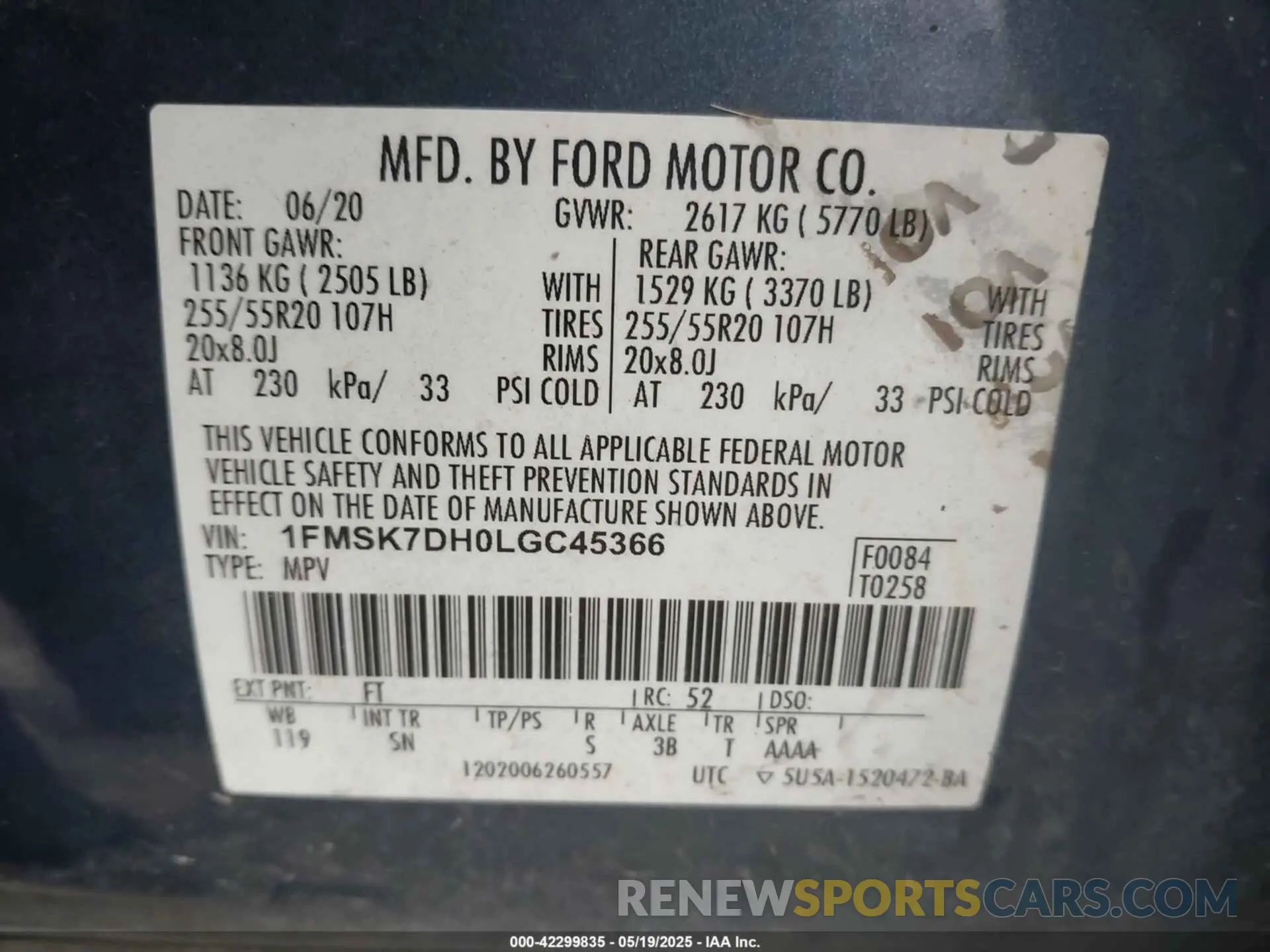 9 Photograph of a damaged car 1FMSK7DH0LGC45366 FORD EXPLORER 2020