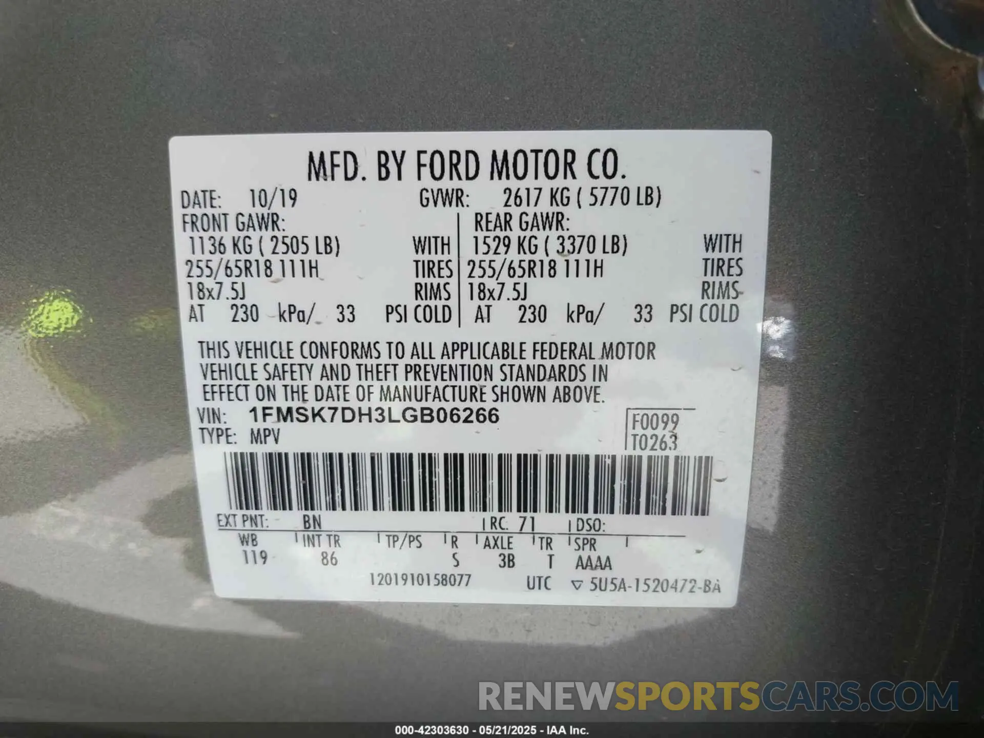 9 Фотография поврежденного автомобиля 1FMSK7DH3LGB06266 FORD EXPLORER 2020